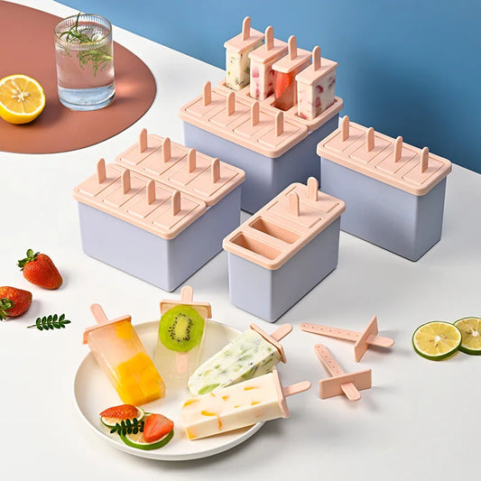 Ensemble de moules à glace colorés et réutilisables Ustensile de chef pour préparer des glaces maison facilement
