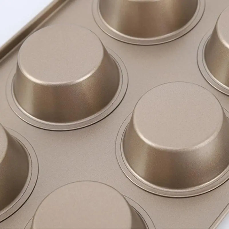 Moule à Muffins Acier Carbone Antiadhésif – 4/6/9/12 Cavités gris métallique avec finition lisse