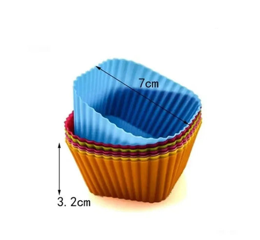 Moule à muffins silicone 12 pièces – antiadhésif et résistant four en couleurs variées pour pâtisserie