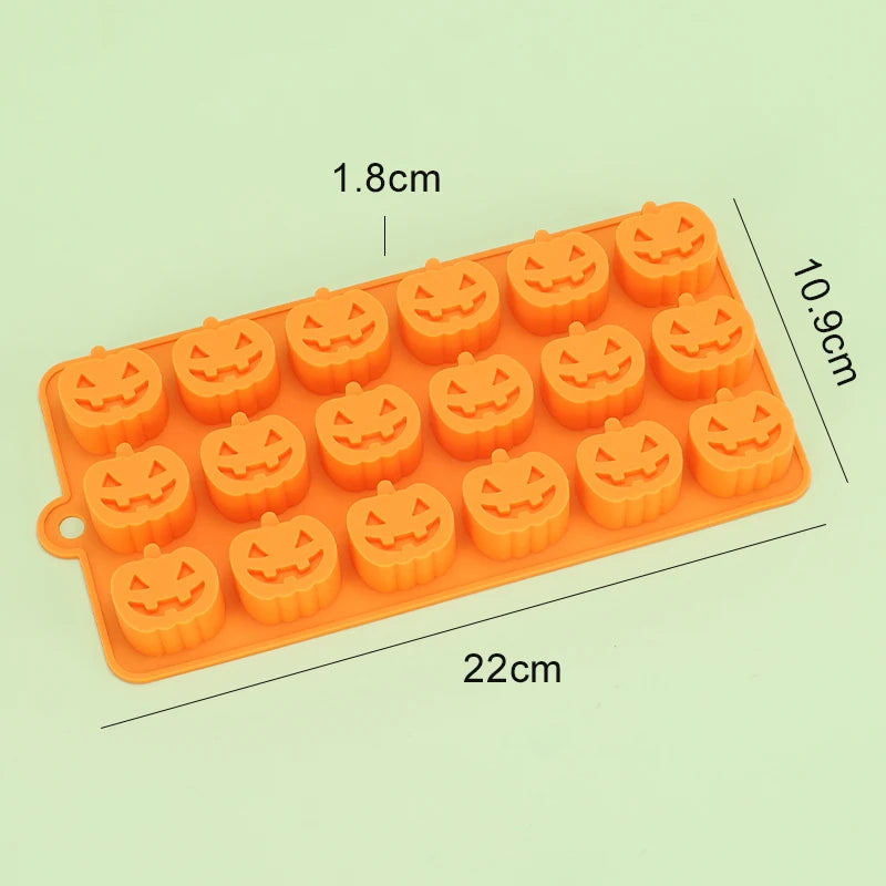 Moule Halloween chocolat citrouille en silicone alimentaire avec 16 formes de citrouilles pour desserts festifs