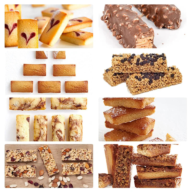 Moule pour barres chocolatées maison avec variétés de barres aux goûts différents sur un fond blanc