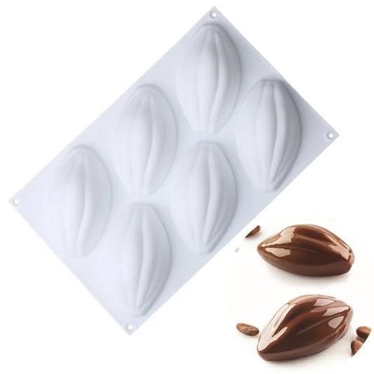 Moule Silicone 6 Cavités Forme Olive blanc pour pâtisserie de Ustensile de chef avec chocolats en forme d'olive