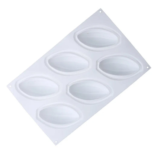 Moule Silicone 6 Cavités Forme Olive blanc pour pâtisserie en silicone souple et résistant