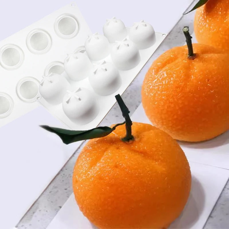Moule Silicone Gâteau Mousse Design Orange avec forme de fruits pour pâtisserie créative