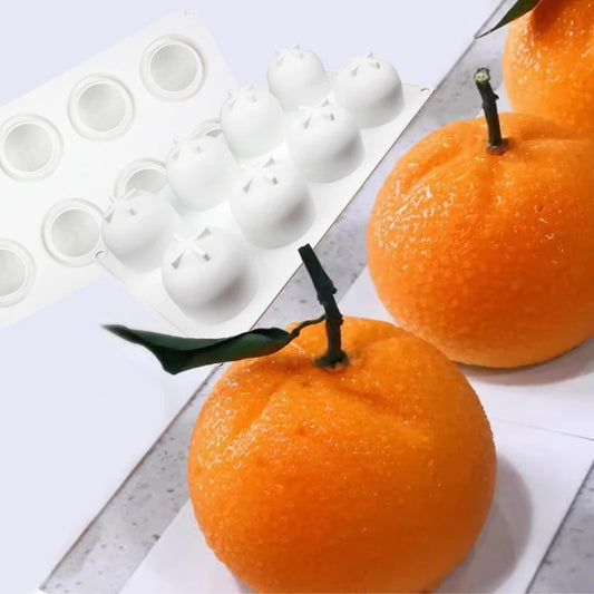 Moule Silicone Gâteau Mousse Design Orange avec forme de fruits pour pâtisserie créative