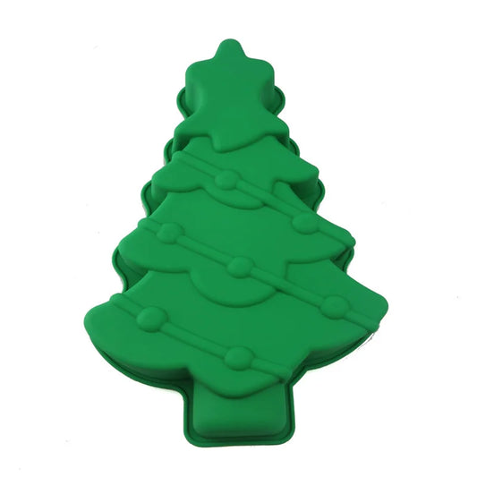 Moule Silicone Sapin Noël en vert pour réaliser des chocolats et biscuits DIY pendant les fêtes