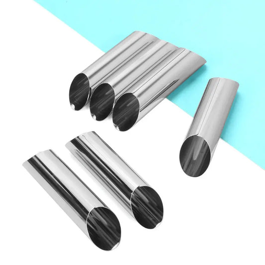 Moules à croissants en inox pour pâtisserie maison Lot de 6 tubes en acier inoxydable brillant