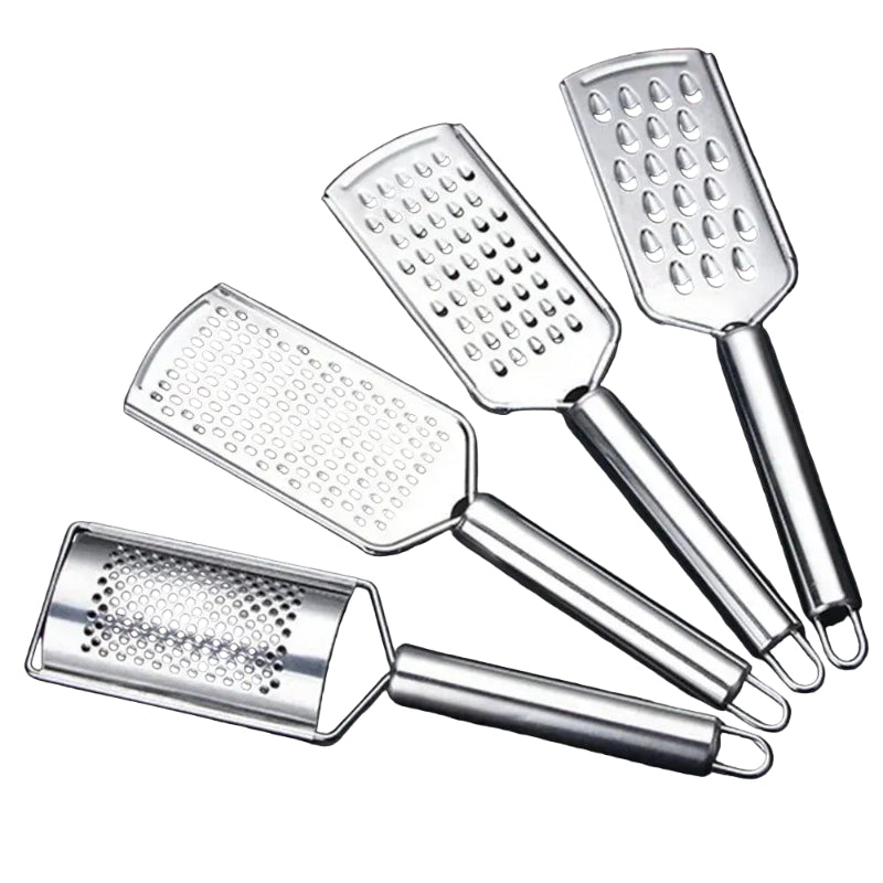 Râpe en Acier Inoxydable pour Fruits et Légumes set de 4 ustensiles cuisine avec manches ergonomiques