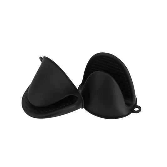Gants de Cuisine Silicone Anti Chaleur x2 noirs pour protection des mains lors de la cuisson