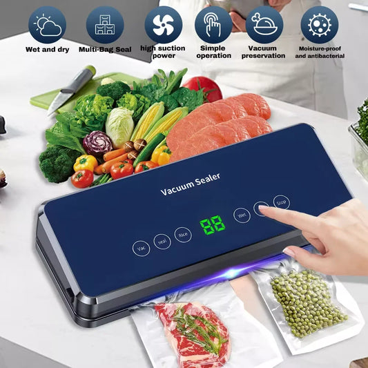 Machine sous vide Oein 30 cm – Puissante & stérilisation UV. Appareil bleu à sceller viande et légumes avec écran tactile