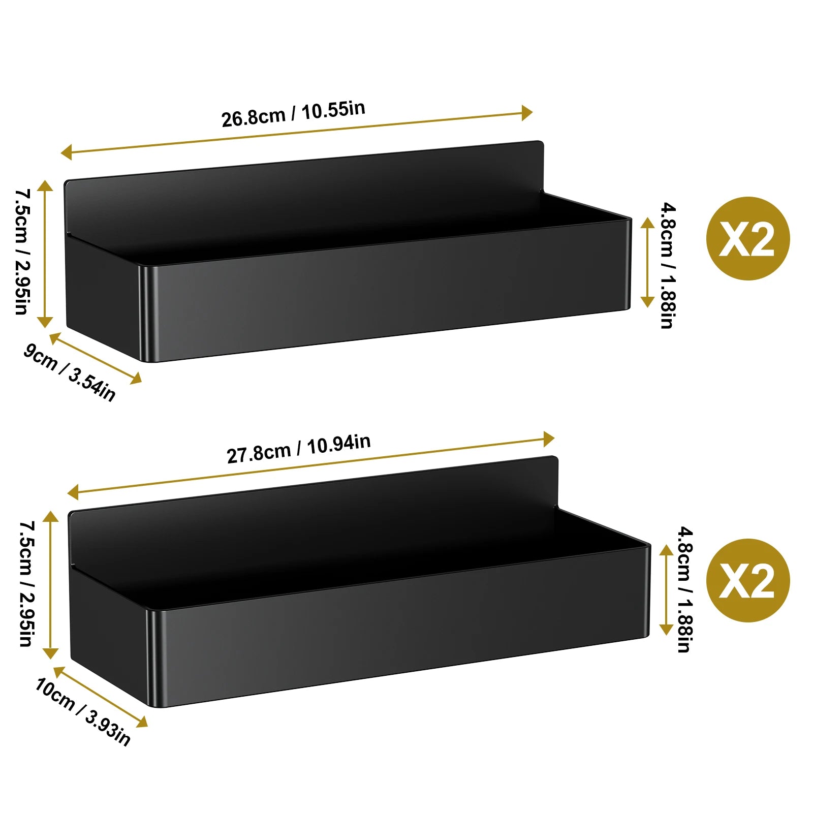 Organisateur Épices Magnétique pour Frigo – Pratique et Durable en métal noir avec deux tailles différentes