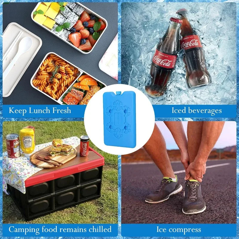 Pack de Glace Portable Réutilisable bleu pour garder aliments et boissons frais lors de pique-niques et sports