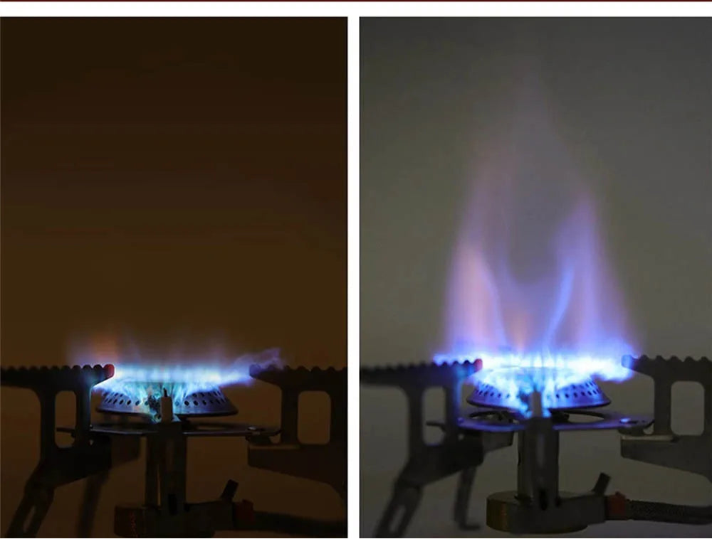 Réchaud à gaz allumé avec flamme bleue pour le Pack Survie 72h – Kit Complet Famille 3-4 Pers