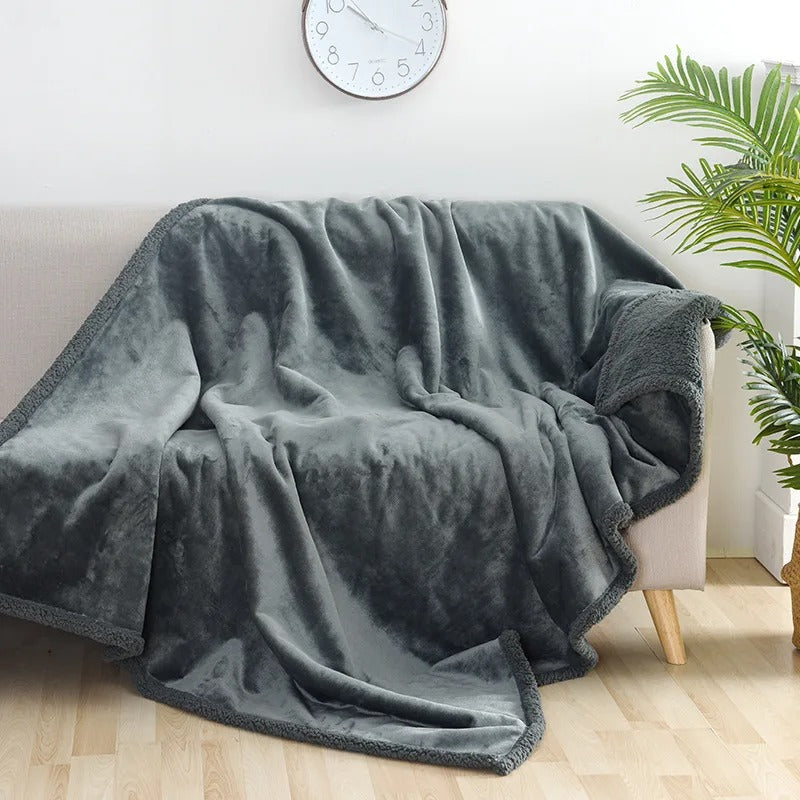 Pack Chien Complet – Voyage, Balade & Urgences Canines - couverture noir pour chien sur un canapé