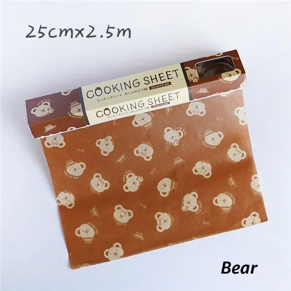 Papier Cuisson Antiadhésif 25 cm avec Découpe Facile motif ours pour cuisson et pâtisserie