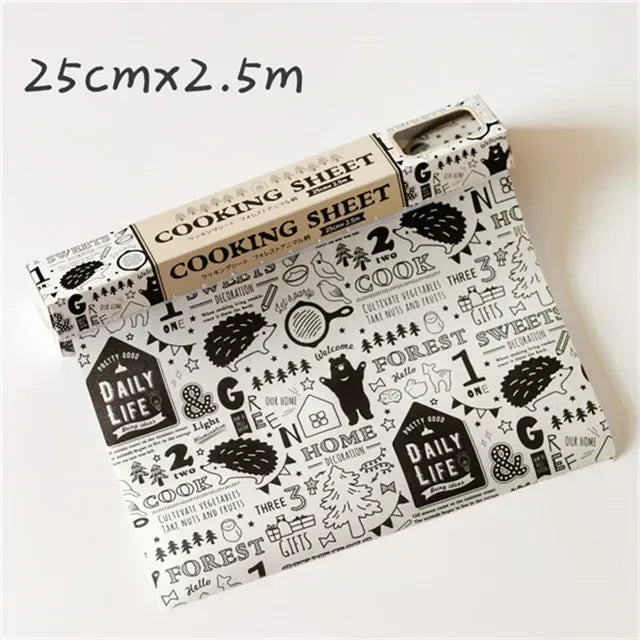 Papier Cuisson Antiadhésif 25 cm avec Découpe Facile Ustensile de chef en rouleau 25cm x 2,5m