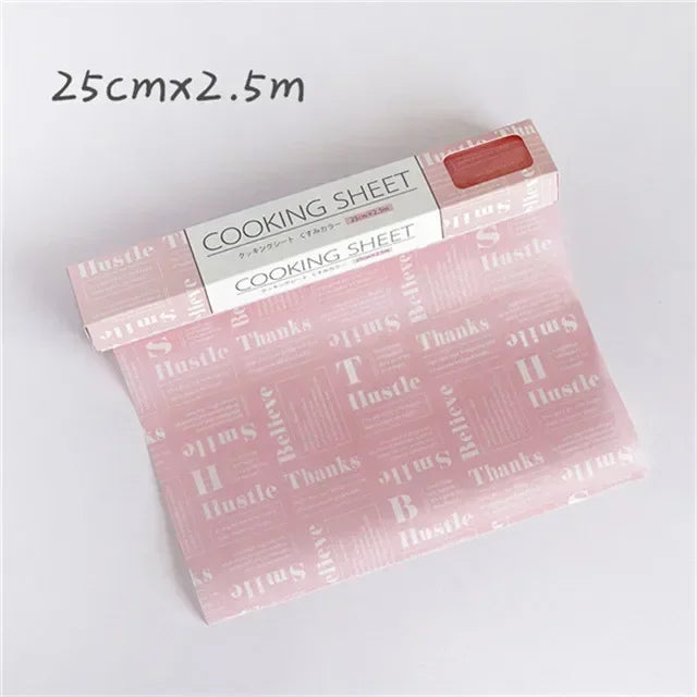 Papier Cuisson Antiadhésif 25 cm avec Découpe Facile en rouleau rose par Ustensile de chef