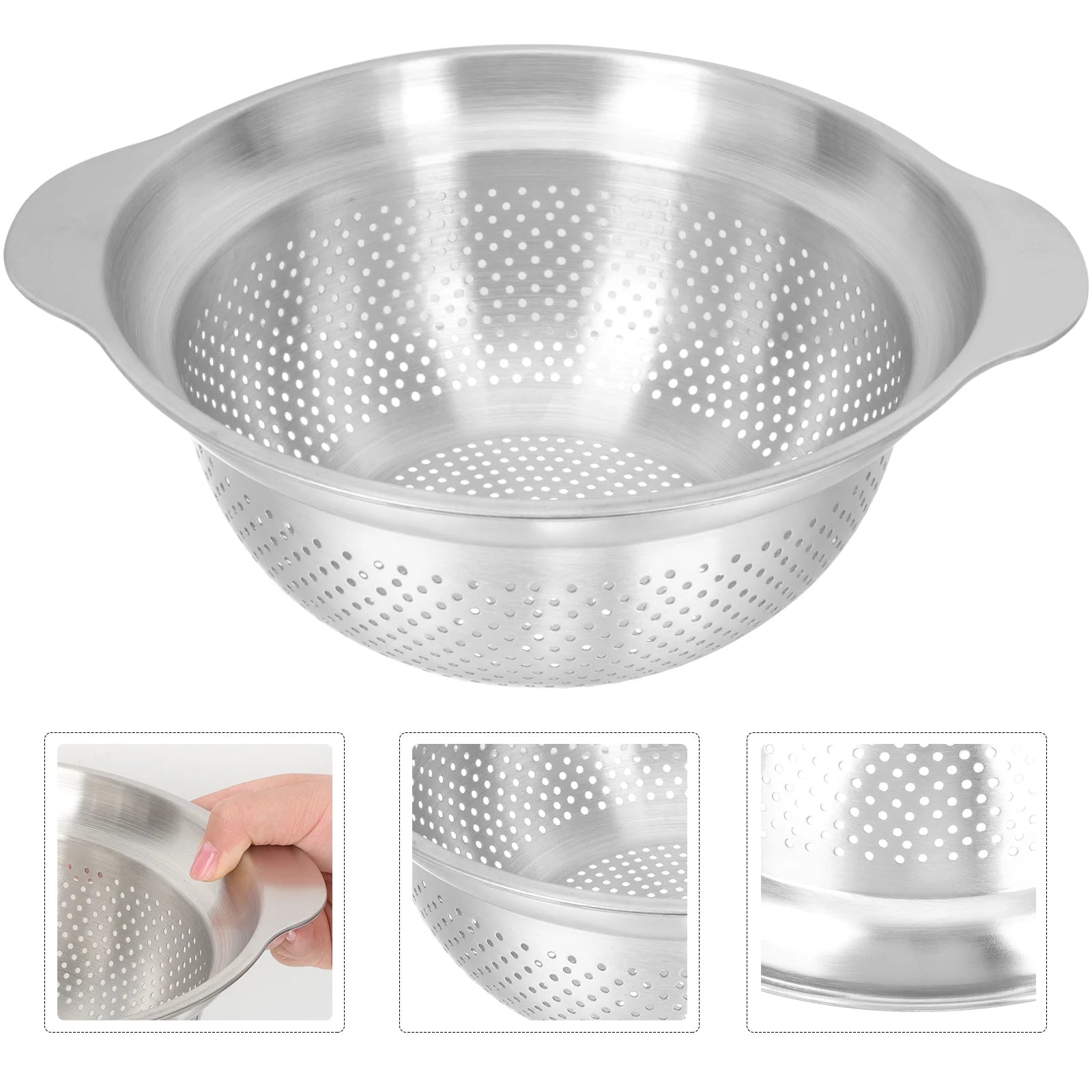 Passoire Inox Multifonction – Drainage Fin en acier inoxydable avec poignées larges par Ustensile de chef