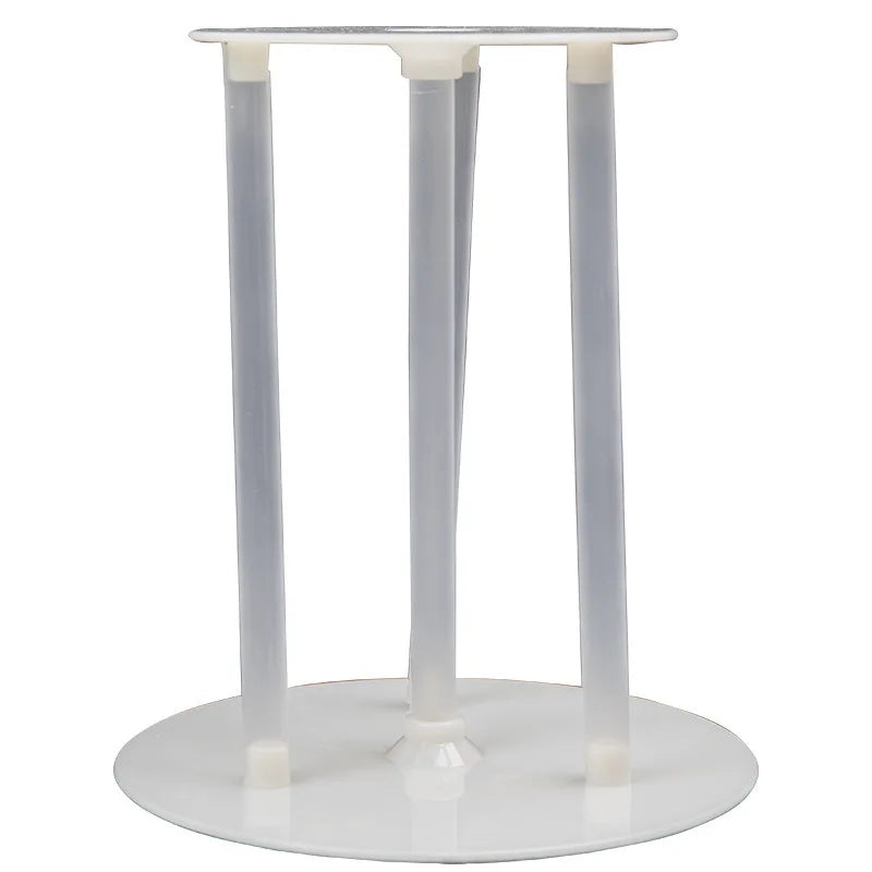 Supports à gâteaux multi-niveaux en plastique blanc base ronde et trois colonnes pour étager et présenter des gâteaux