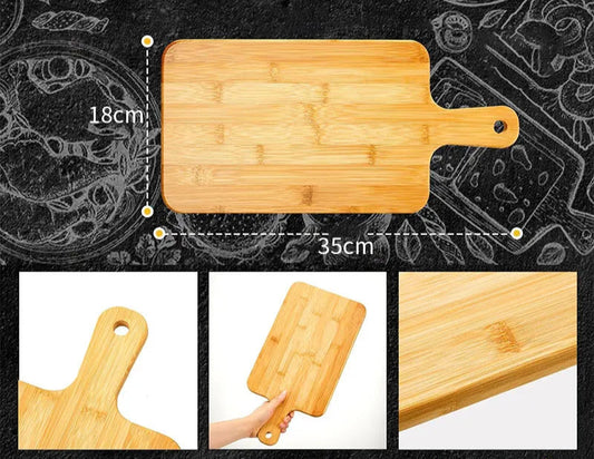 Planche à découper bambou de 35cm avec poignée pratique pour la préparation des aliments