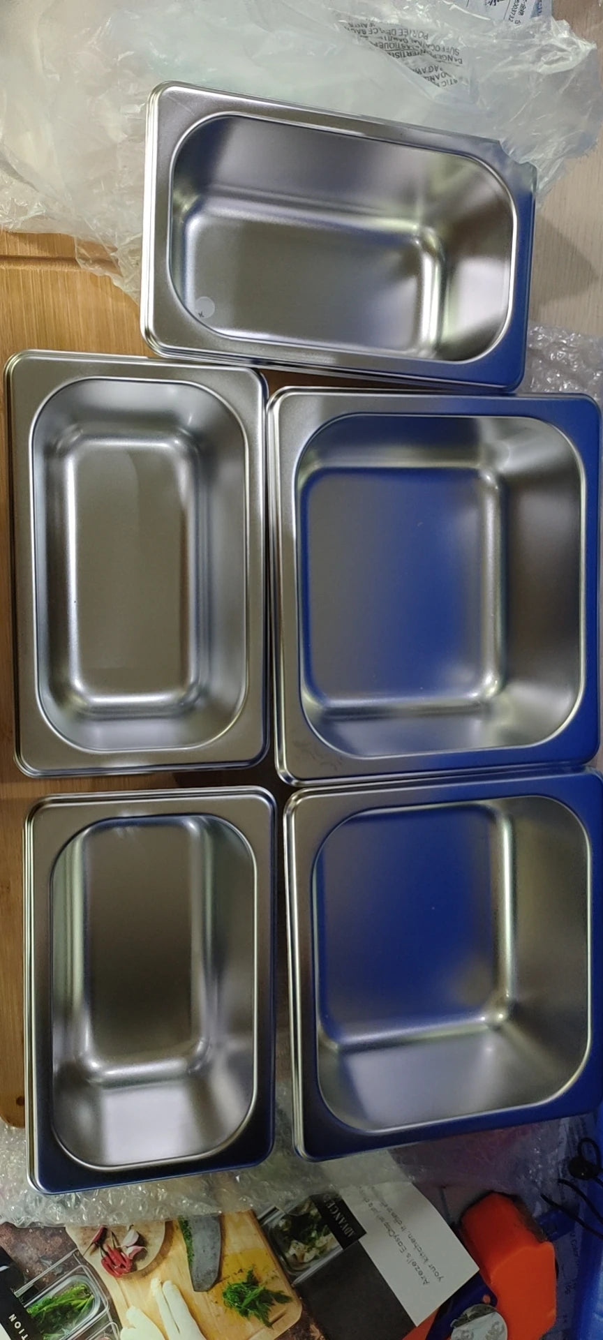 Ustensile de chef bac en acier inoxydable pour cuisine, utilisé avec Planche à Découper Bambou avec Bacs – Éco Pratique