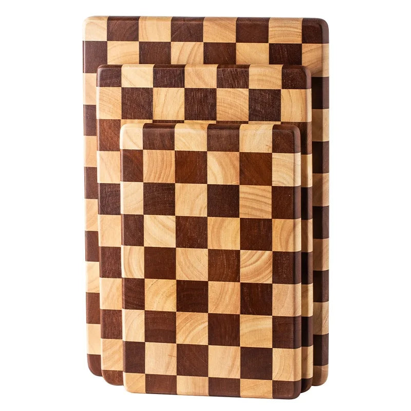 Ensemble de planches à découper en bois d’acacia avec motif à damier Planche à Découper Bois d’Acacia – Élégante et Durable