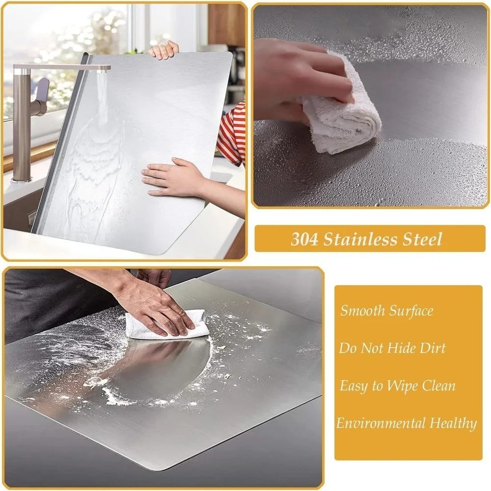 Planche à Découper Inox 30x40 cm Cuisine & Pâtisserie avec surface lisse et facile à nettoyer