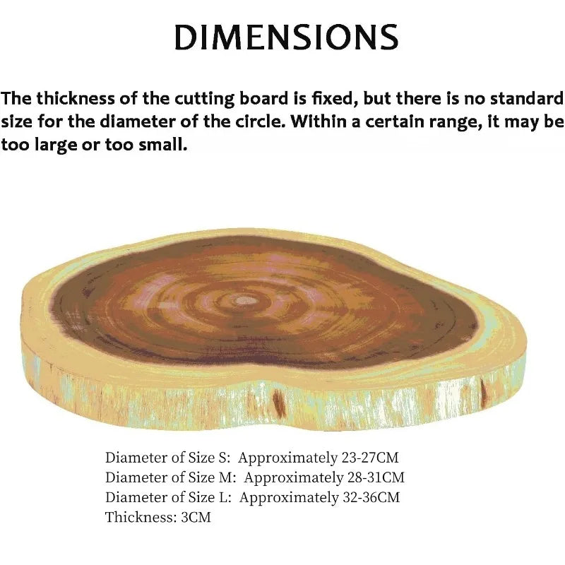 Planche Bois d’Acacia Naturel – Découpe et Présentation ronde avec épaisseur fixe de 3 cm