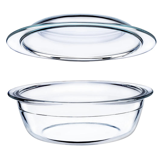 Plat à gratin en verre 2,2L résistant four 300°C avec couvercle hermétique pour cuisson et conservation