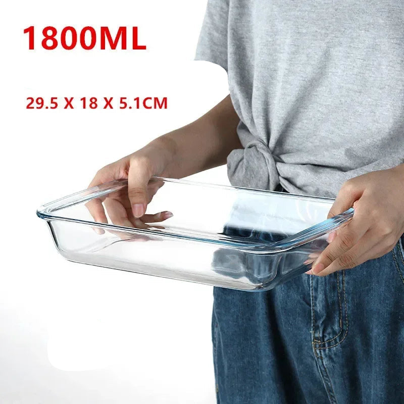 Plat cuisson verre trempé – Résistant four et micro-ondes de 1800 ml taille moyenne Ustensile de chef