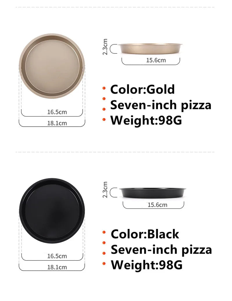 Plat de Cuisson Rond – Gâteaux, Pizzas, Pains Maison en or et noir, diamètre 18,1 cm, profondeur 2,3 cm