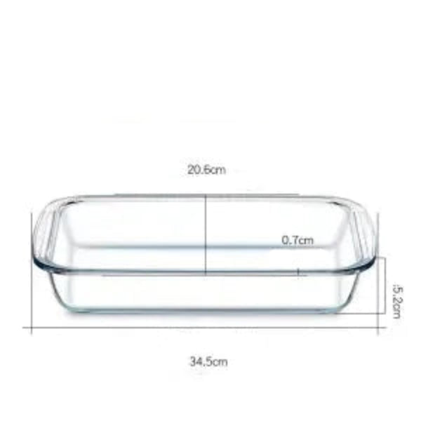 Plat en verre pour four et micro-ondes – 3 tailles avec dimensions 34,5 cm x 20,6 cm x 5,2 cm