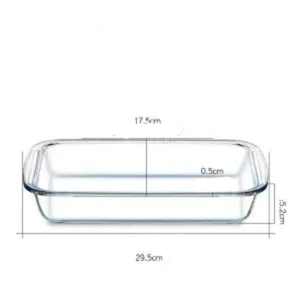 Plat en verre pour four et micro-ondes – 3 tailles, transparent avec dimensions visibles pour cuisson