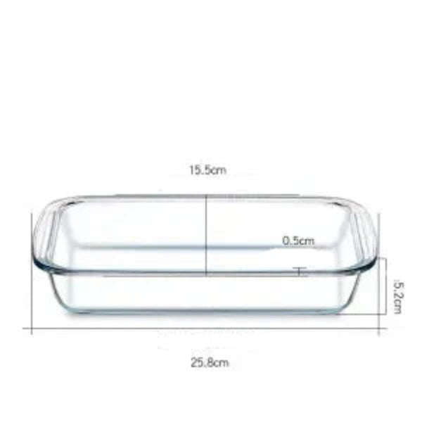 Plat en verre pour four et micro-ondes – 3 tailles, plat rectangulaire transparent avec mesures détaillées