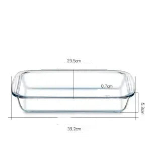 Plat en verre pour four et micro-ondes – 3 tailles, récipient transparent rectangulaire avec dimensions indiquées