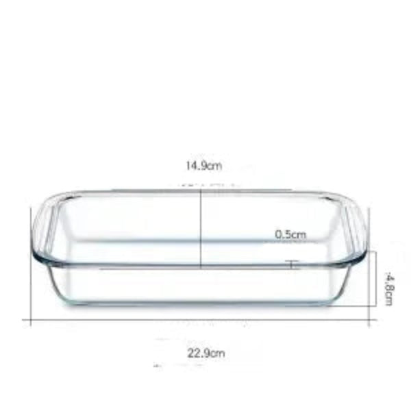 Plat en verre pour four et micro-ondes – 3 tailles, récipient transparent avec dimensions indiquées