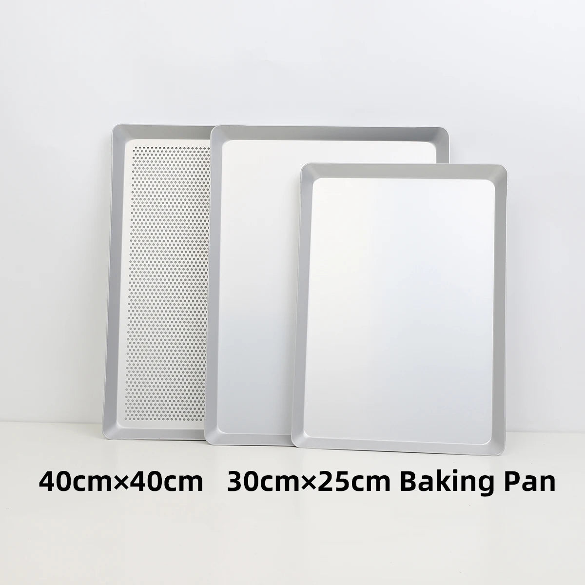 Plateau de Cuisson Métallique 35x25 & 40x30 cm – Lisse & Perforé Pro avec plusieurs tailles en aluminium