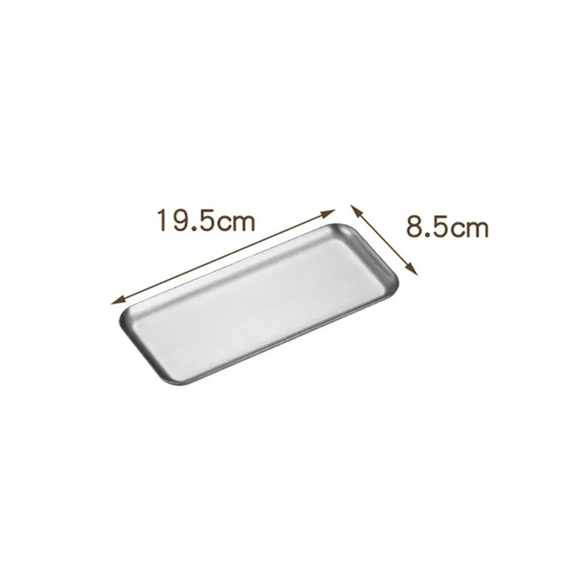 Plateau Inox Multi-Usage – 4 Tailles – Pratique & Durable en acier inoxydable avec dimensions 19.5x8.5 cm
