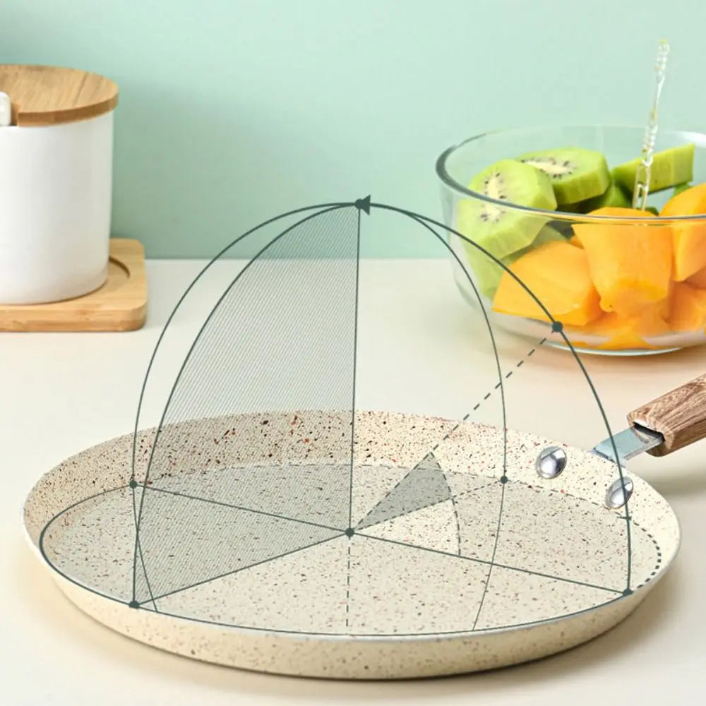 Poêle à crêpes antiadhésive 18/22/26 cm aluminium beige avec poignée en bois Ustensile de chef