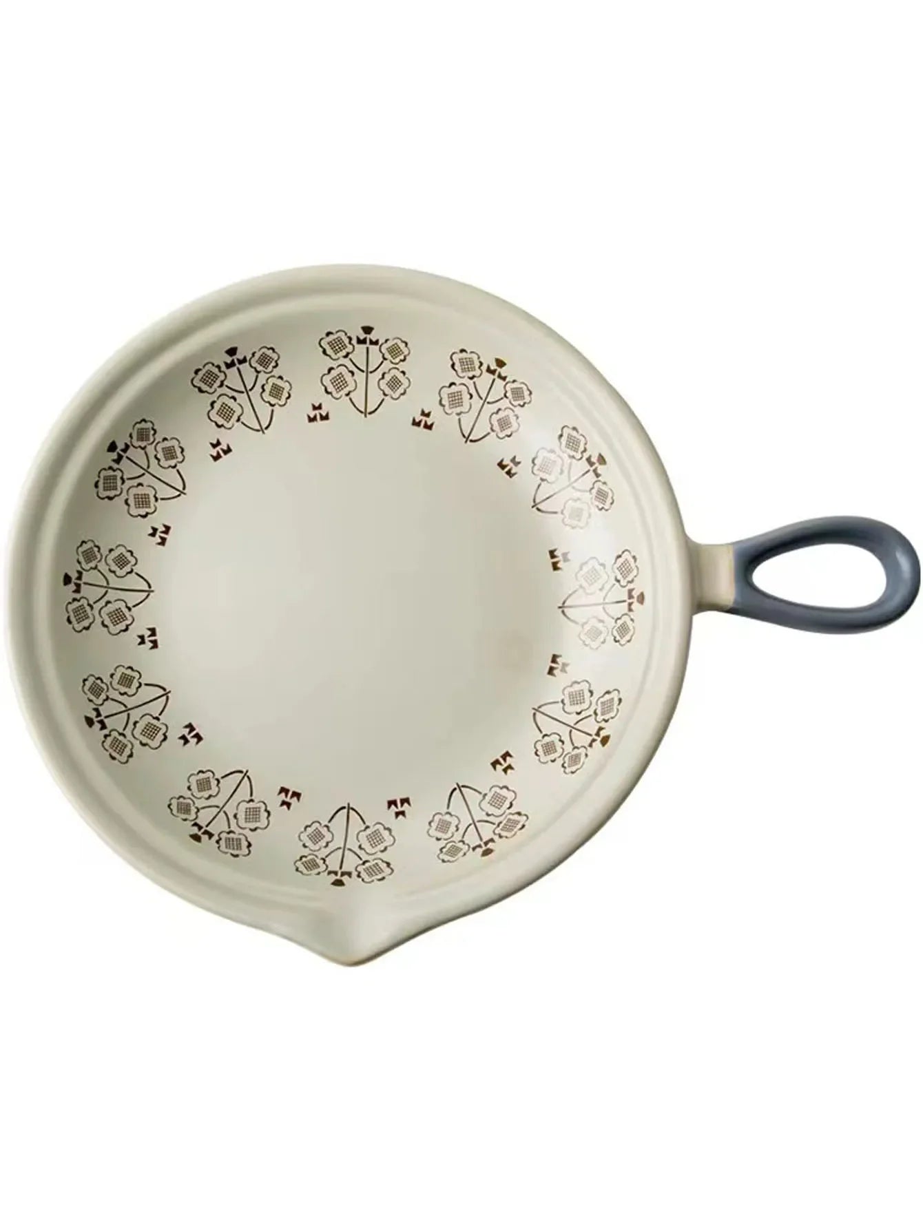 Poêle Céramique Antiadhésive 20,5 cm Gaz Induction Saine avec motif élégant et poignée ergonomique