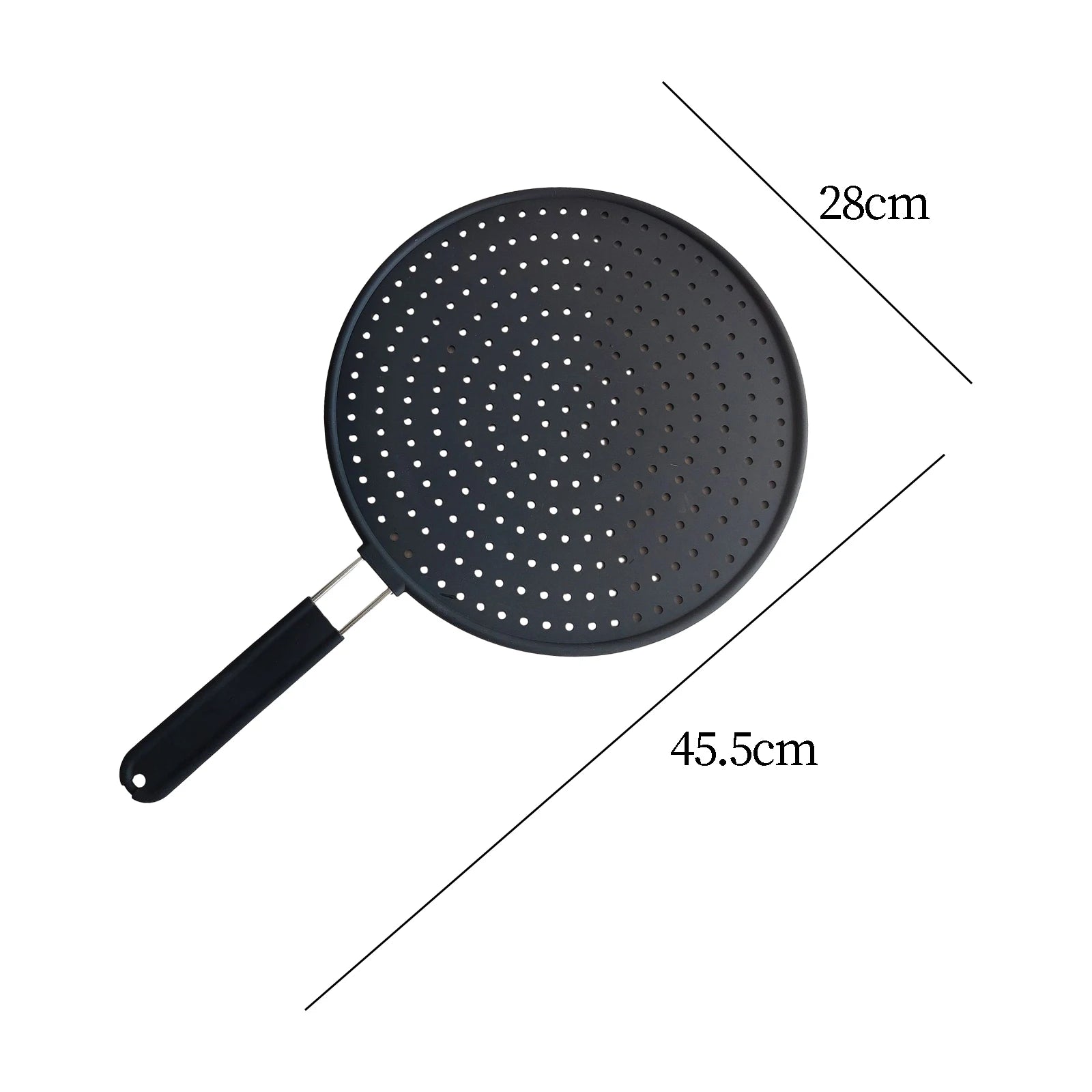 Poêle Grill Acier Carbone Antiadhésive noire perforée avec poignée ergonomique de 28 cm