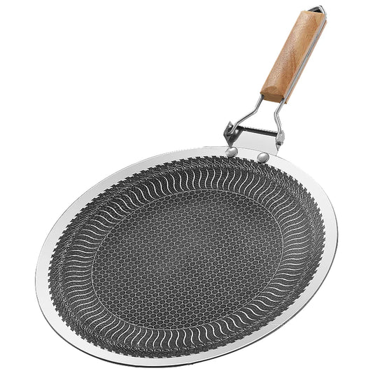 Poêle Grill Antiadhésive Inox 33,5 cm & 37,5 cm – Tous Feux & Camping avec poignée en bois ergonomique