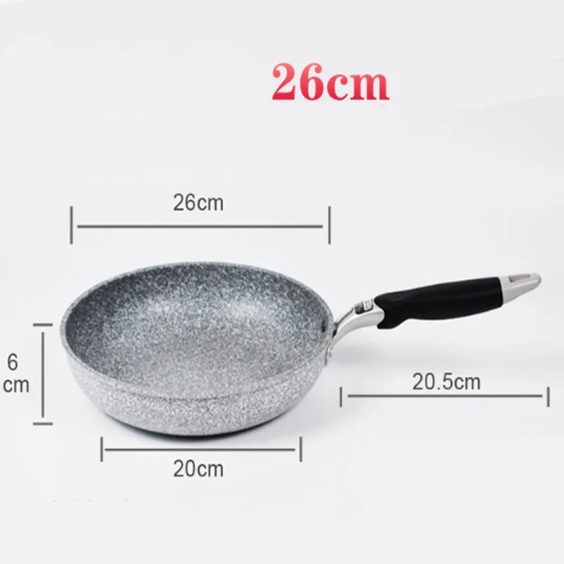 Poêle Wok Antiadhésive pour Plaque à Induction et Gaz avec un fond double de 26 cm