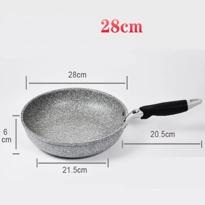 Poêle Wok Antiadhésive pour Plaque à Induction et Gaz, diamètre 28cm avec un fond double pour une cuisson uniforme
