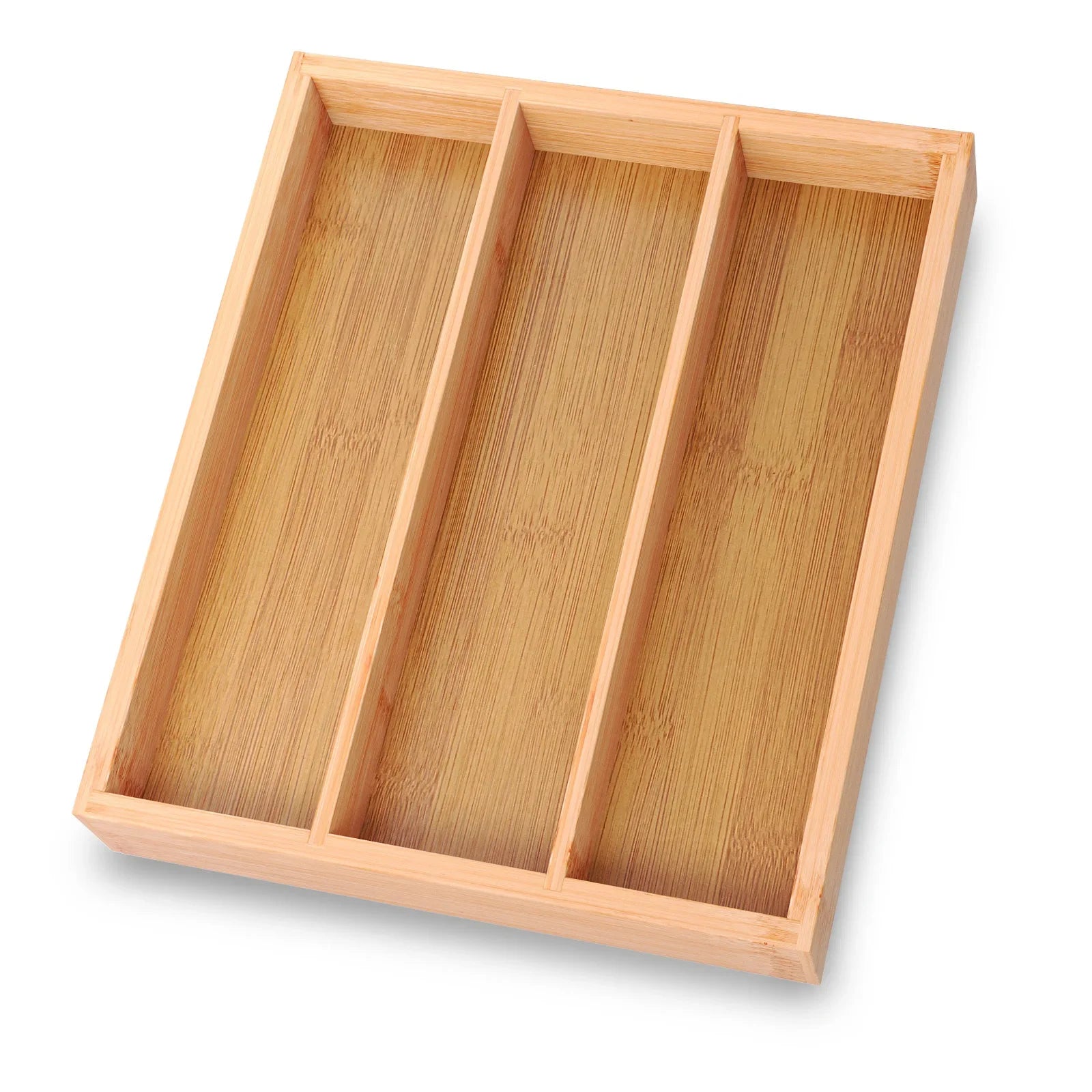 Porte-Couverts de Table Design – Compact et Élégant en bois naturel avec trois compartiments pour organisation de la cuisine