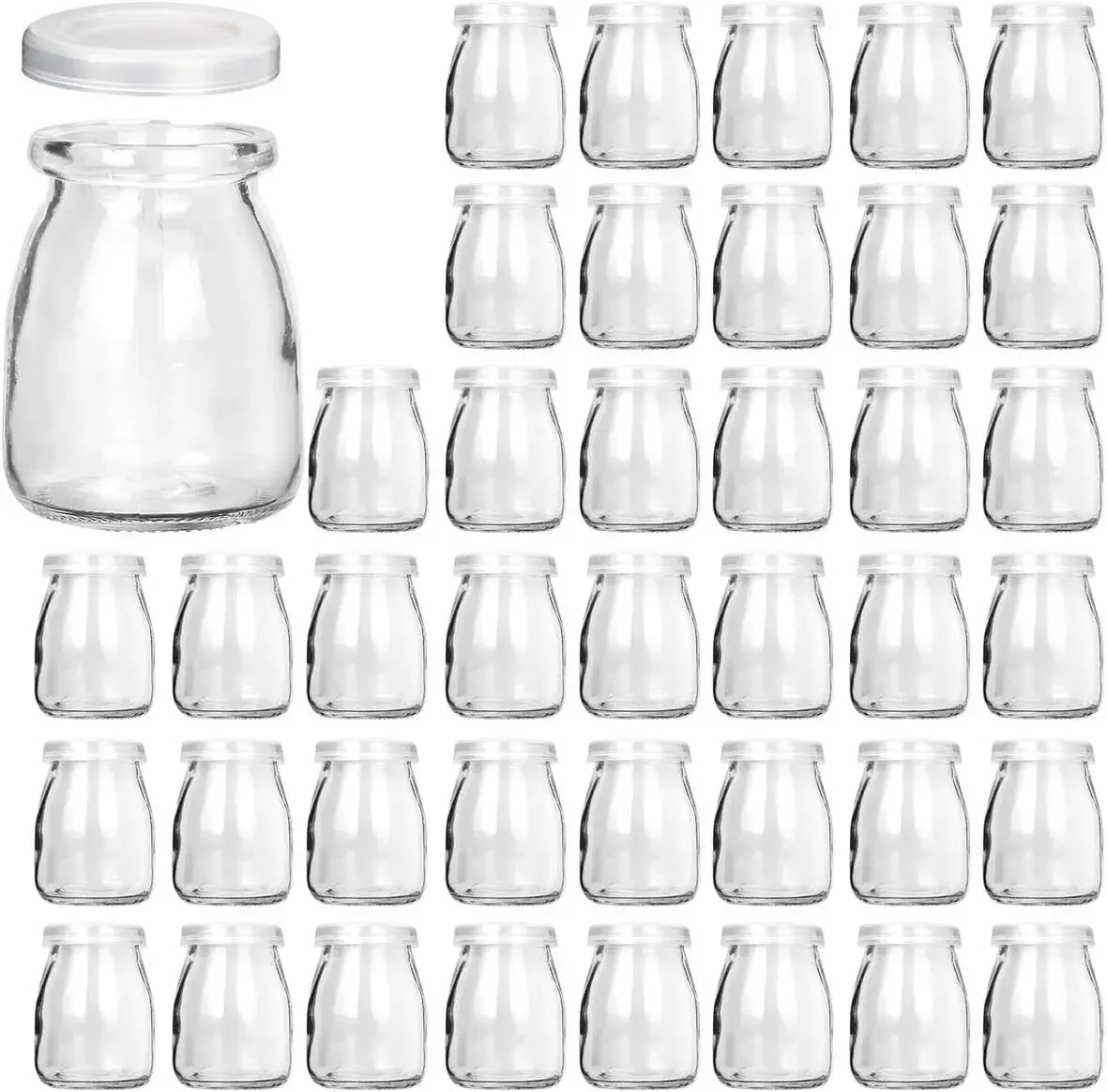 Ensemble de pots en verre 100 ml avec couvercles PE, idéaux pour la conservation des aliments