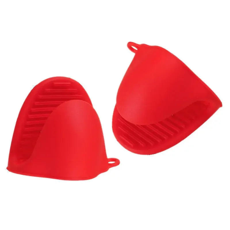 Gants de Cuisine Silicone Anti Chaleur x2 en rouge pour protéger les mains lors de la cuisson
