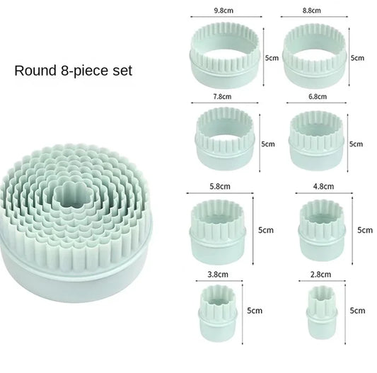 Ensemble de 8 emporte-pièces ronds en plastique blanc pour pâtisserie Ustensile de chef