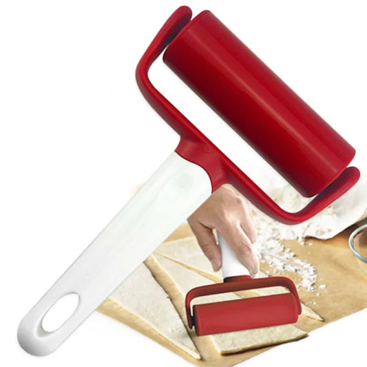 Rouleau Pâtisserie Compact – Plastique Antiadhésif rouge avec poignée blanche pour étaler la pâte