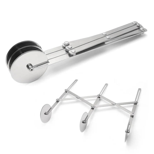 Roulette à pâte inox extensible – Découpe précise avec lame double en acier inoxydable pour découper pâtes et biscuits